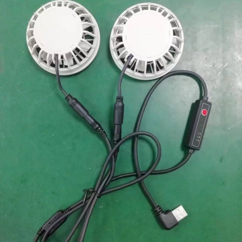 Lekkie letnie spodnie chłodzące wentylator Slim 25mm Dwa wentylatory podłączone do kabla przełącznika USB