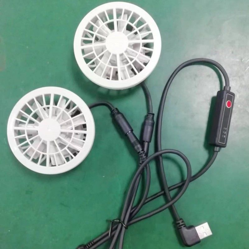Lekkie letnie spodnie chłodzące wentylator Slim 25mm Dwa wentylatory podłączone do kabla przełącznika USB