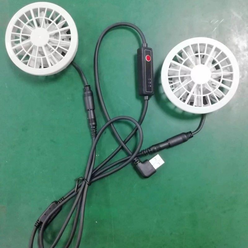 Lekkie letnie spodnie chłodzące wentylator Slim 25mm Dwa wentylatory podłączone do kabla przełącznika USB