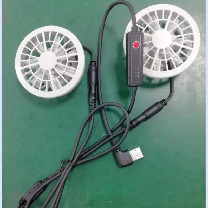 Lekkie letnie spodnie chłodzące wentylator Slim 25mm Dwa wentylatory podłączone do kabla przełącznika USB
