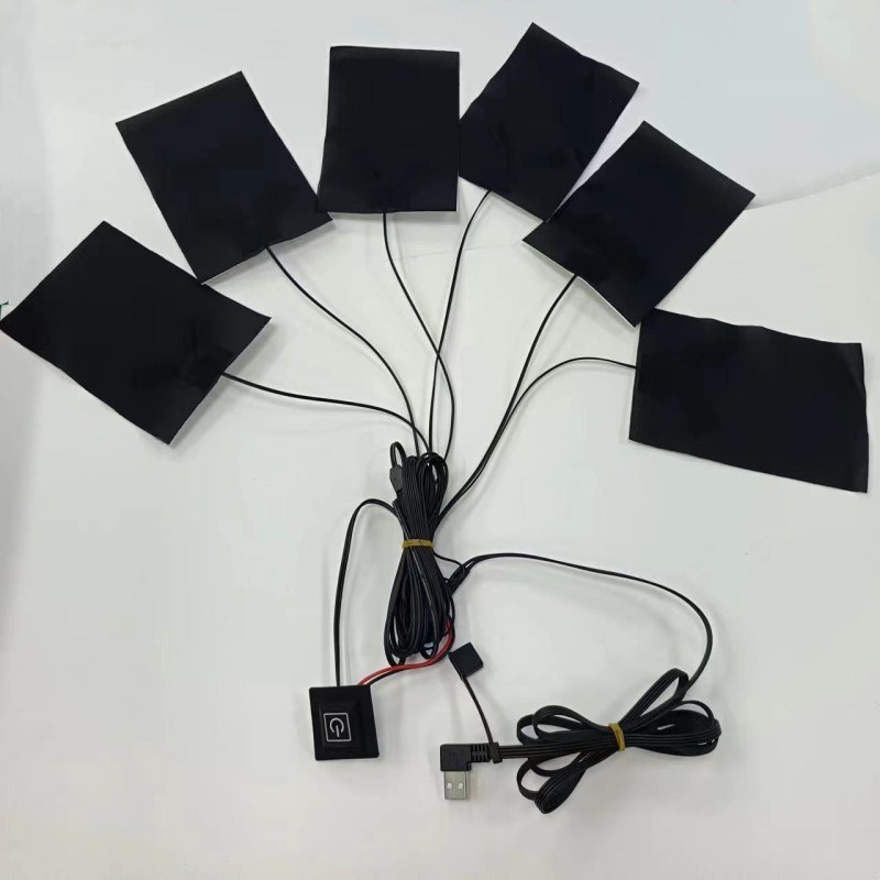 6-w-jedynce specjalne podkładki grzewcze dla ubrań każda 10 X 15cm Czarny 5V USB z przełącznikiem