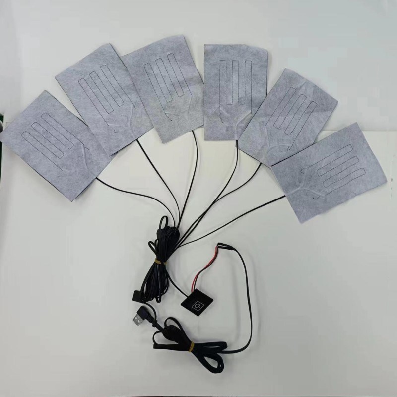 6-w-jedynce specjalne podkładki grzewcze dla ubrań każda 10 X 15cm Czarny 5V USB z przełącznikiem