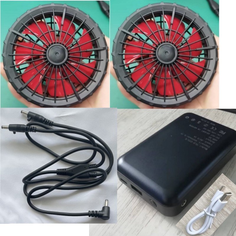 Odzież robocza kurtka chłodząca wentylator zestaw baterii 12V 10000mAh z chińskim silnikiem bez szczotki