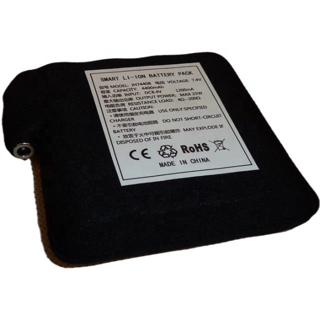 Czarna bateria owinięta w tkaninę 7,4V 4400mAh 5200mAh 6400mAh 7000mAh Baterie do kamizelki ogrzewanej