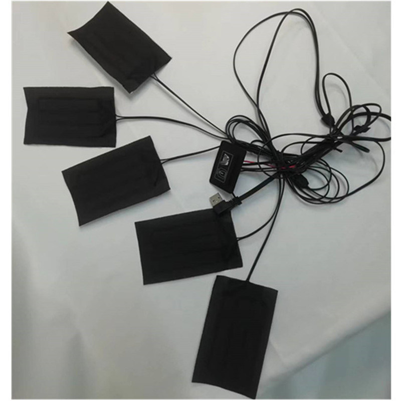 Koce, ubrania, poduszki grzewcze 5 sztuk, każda 7x11cm, 5 w jednym, 5V poduszka grzewcza USB dla kamizelki