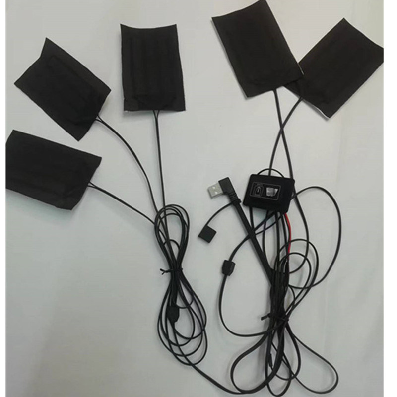 Podkładki grzewcze z włókien węglowych 5 podkładek 7x11 cm Jeden lub dwa przyciski przełącznikowe do ubrań