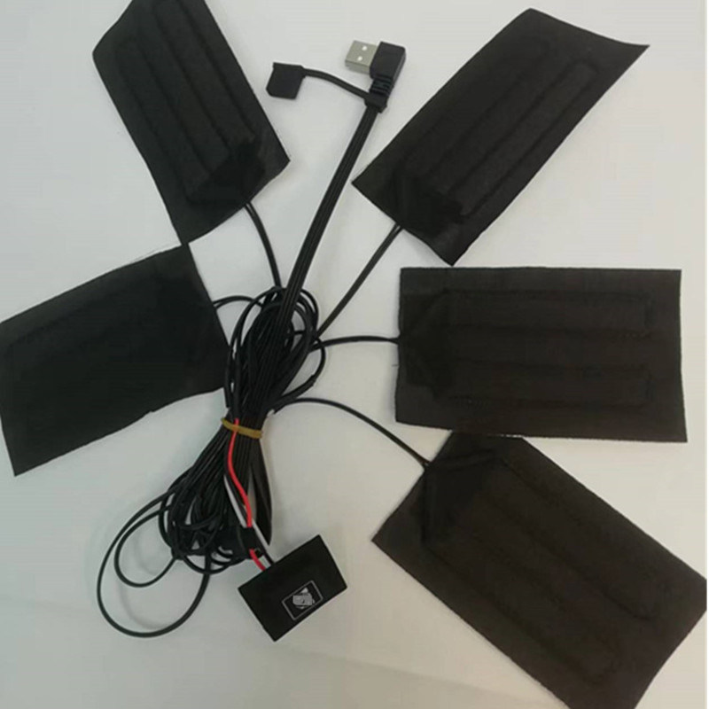 Koce, ubrania, poduszki grzewcze 5 sztuk, każda 7x11cm, 5 w jednym, 5V poduszka grzewcza USB dla kamizelki