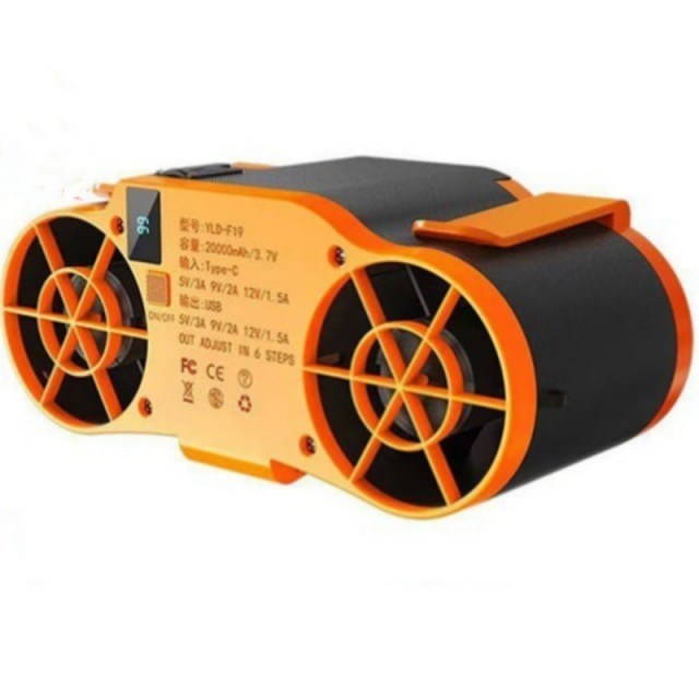 Przenośny wentylator na talię z baterią 20000mAh, 6 poziomami regulacji prędkości i funkcją power banku