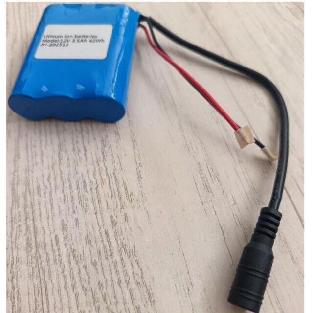 Niestandardowe baterie 11,1V 12V pakiet 18650 3s1p 12V 3,5Ah bateria z wtyczką prądu stałego do światła LED